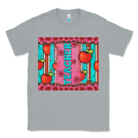 Heather Grey teacher with  flower glitter and serape leopard Classic Tee - Artiststas