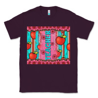 Plum teacher with  flower glitter and serape leopard Classic Tee - Artiststas