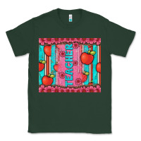 Sports Green teacher with  flower glitter and serape leopard Classic Tee - Artiststas