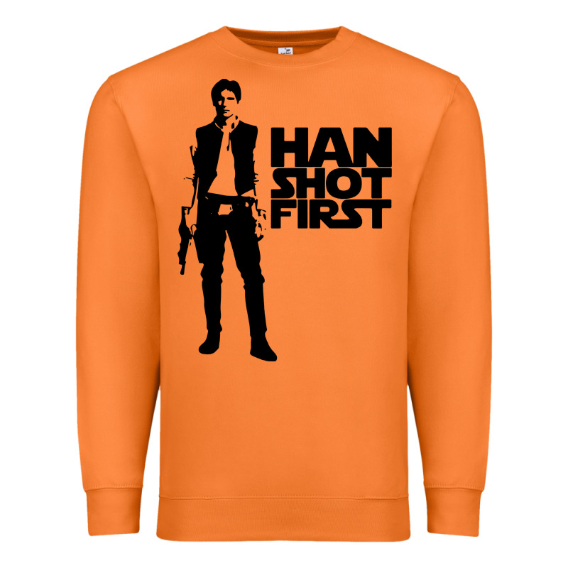 Han Shot First Premium Sweatshirt by linhVisuals | Teevron