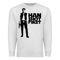 Oatmeal Heather han shot first Premium Sweatshirt - linhVisuals