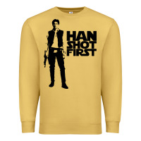 Antique Gold han shot first Premium Sweatshirt - linhVisuals