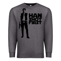 Charcoal Heather han shot first Premium Sweatshirt - linhVisuals