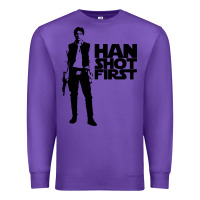 Purple han shot first Premium Sweatshirt - linhVisuals