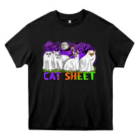 Black cat sheet ghost cats halloween Heavy Core Tee - CowGirlArtShop