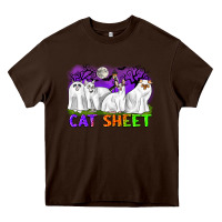Chocolate Brown cat sheet ghost cats halloween Heavy Core Tee - CowGirlArtShop