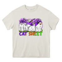 Cream cat sheet ghost cats halloween Heavy Core Tee - CowGirlArtShop