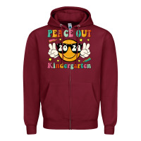 Burgundy peace out 2024 kindergarten Zipper Hoodie - JahusDesignShop