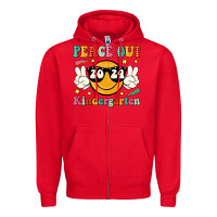 Red peace out 2024 kindergarten Zipper Hoodie - JahusDesignShop