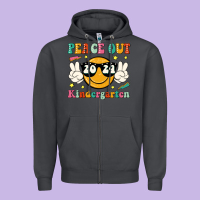 Peace Out 2024 Kindergarten Zipper Hoodie Designed By Jahusdesignshop