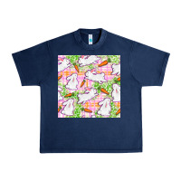Navy Easter Bunnies With Carrots Seamless Pattern Urban Heavy Tee - BundleAndBundleShop