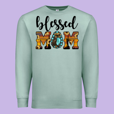Blessed Mom Premium Sweatshirt Designed By Jahusdesignshop