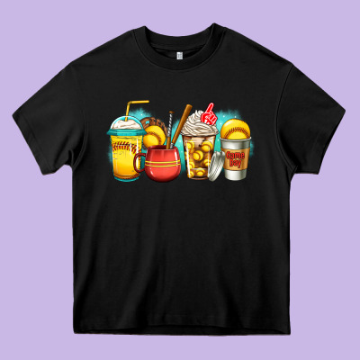 Softball Coffee Heavy Core Tee Designed By Jasminsmagicworld