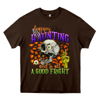 Chocolate Brown happy haunting and to all a good fright Heavy Core Tee - CowGirlArtShop
