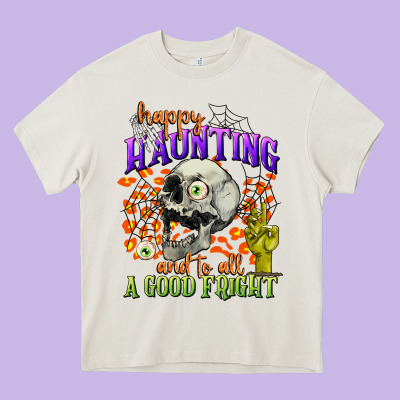 Happy Haunting And To All A Good Fright Heavy Core Tee Designed By Cowgirlartshop