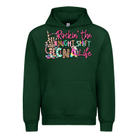 Forest Green rockin the night shift cna life Urban Hoodie - RanaPortraitStore