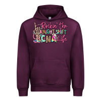 Mauve Wine rockin the night shift cna life Urban Hoodie - RanaPortraitStore