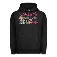 Pigment Black rockin the night shift cna life Urban Hoodie - RanaPortraitStore