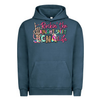 Pigment Midnight Navy rockin the night shift cna life Urban Hoodie - RanaPortraitStore