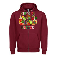 Burgundy cinco de drinko Zipper Hoodie - JahusDesignShop