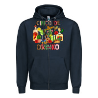 Navy cinco de drinko Zipper Hoodie - JahusDesignShop