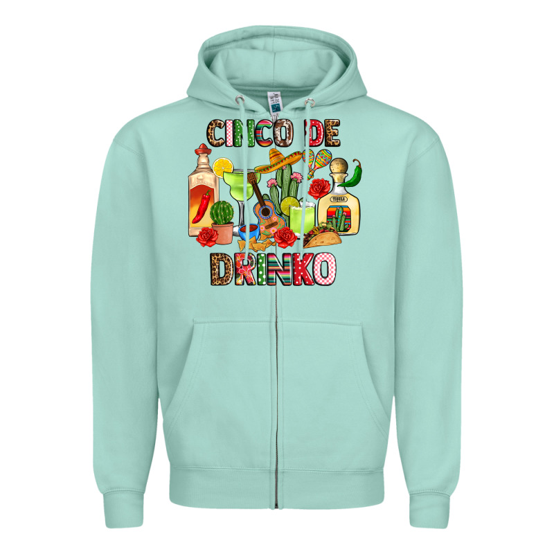Cinco De Drinko Zipper Hoodie by JahusDesignShop | Teevron