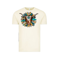 Vintage Arctic texas longhorn sunflower background Vintage Tee - RanaPortraitStore