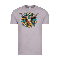 Vintage Zinc texas longhorn sunflower background Vintage Tee - RanaPortraitStore