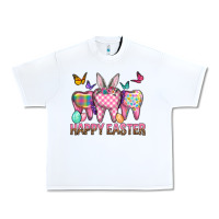 White Happy Easter Dental And Egg Urban Heavy Tee - BundleAndBundleShop