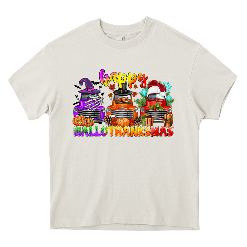 Happy Hallothanksmas Truck Heavy Core Tee by CowGirlArtShop | Teevron