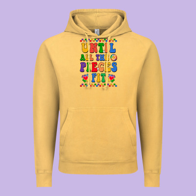 Until All The Pieces Fit Vintage Hoodie Designed By Cowhidedigitalart