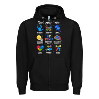 Black god says i am autism Zipper Hoodie - JahusDesignShop