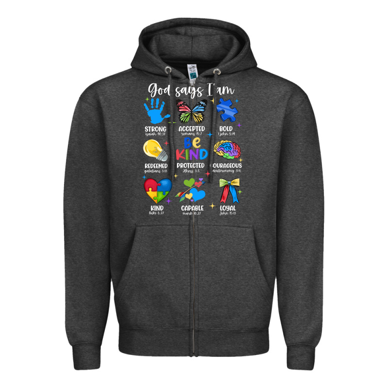 God Says I Am Autism Zipper Hoodie by JahusDesignShop | Teevron