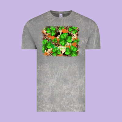 St.patricks Plaid  Green Glitter Cowhide  Leopard Vintage Tee Designed By Fadigitalartstudio