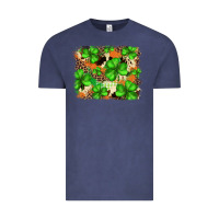 Vintage Denim st.patricks plaid  green glitter cowhide  leopard Vintage Tee - FaDigitalArtStudio