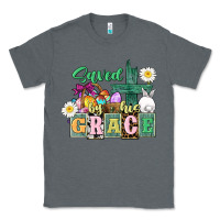 Charcoal Heather Saved by his grace Easter Classic Tee - CowGirlArtShop