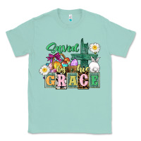 Seafoam Saved by his grace Easter Classic Tee - CowGirlArtShop