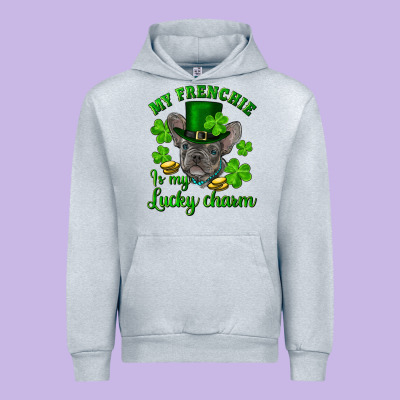 St.patricks Day My French Bulldog Is My Lucky Char Urban Hoodie Designed By Ranaportraitstore