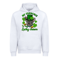 White st.patricks day my french bulldog is my lucky char Urban Hoodie - RanaPortraitStore