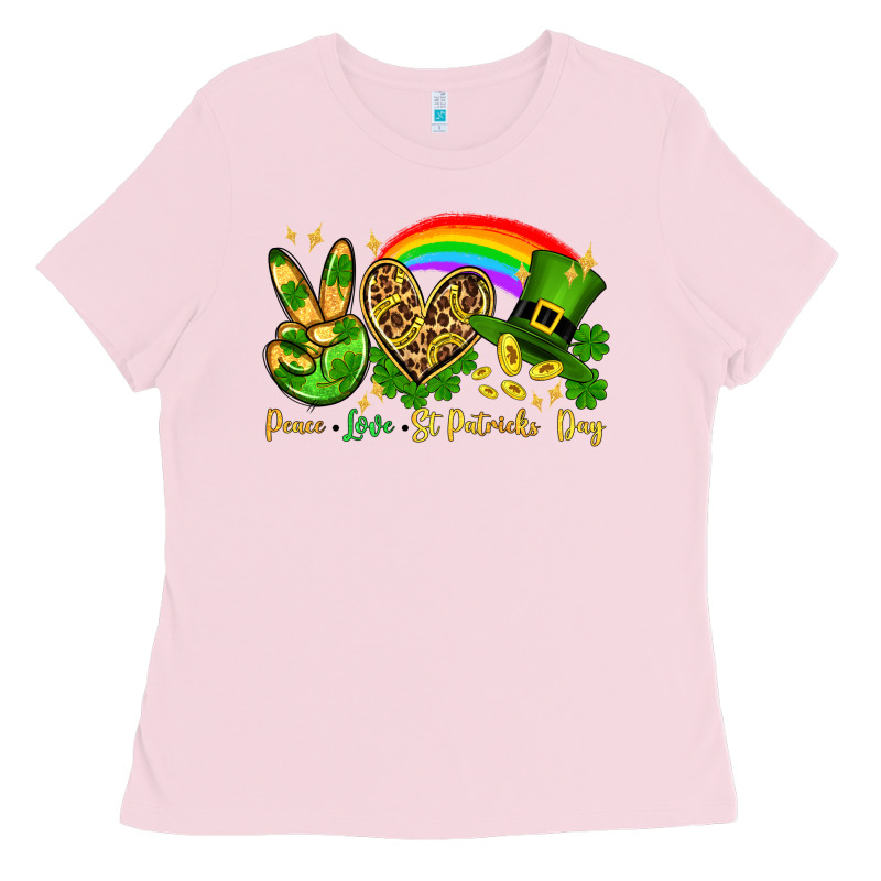 Peace Love St. Patrick's Day Ladies Tee by OliviaCreatesArt | Teevron
