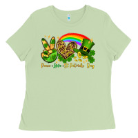 Matcha Peace love St. Patrick's Day Ladies Tee - OliviaCreatesArt