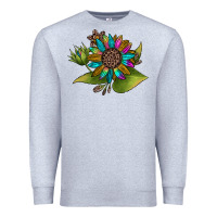 Heather Grey western sunflower Premium Sweatshirt - JahusDesignShop