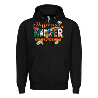 Black difference maker paraprofessional Zipper Hoodie - JahusDesignShop