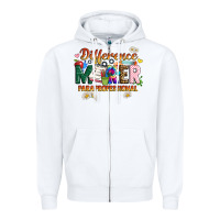 White difference maker paraprofessional Zipper Hoodie - JahusDesignShop