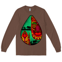 Chestnut african masks teardrop  3 Long Sleeve Tee - BundleAndBundleShop