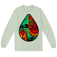 Matcha african masks teardrop  3 Long Sleeve Tee - BundleAndBundleShop