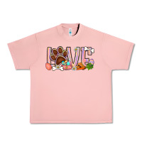 Salmon Easter love dog paw Urban Heavy Tee - BundleAndBundleShop