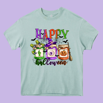 Happy Halloween Jars Heavy Core Tee Designed By Cowgirlartshop