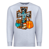 Heather Grey thankful cross Premium Sweatshirt - JahusDesignShop