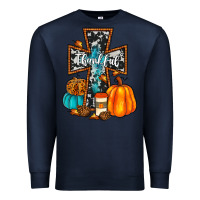 Navy thankful cross Premium Sweatshirt - JahusDesignShop